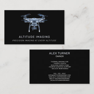 Drone Pilot UAV Photography Professionell Black Visitkort