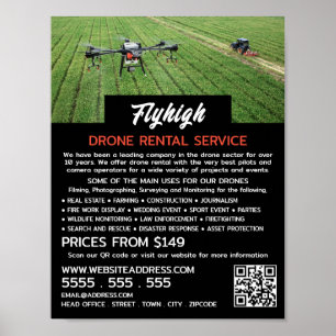 Drone Porträtt, Drone Rental Company Poster