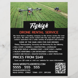 Drone Porträtt, Drone Rental Company Reklamblad