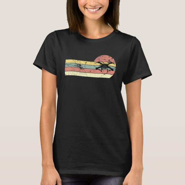 Drone Quadrocopter Drone Pilot Drone Flies T Shirt (Framsida)
