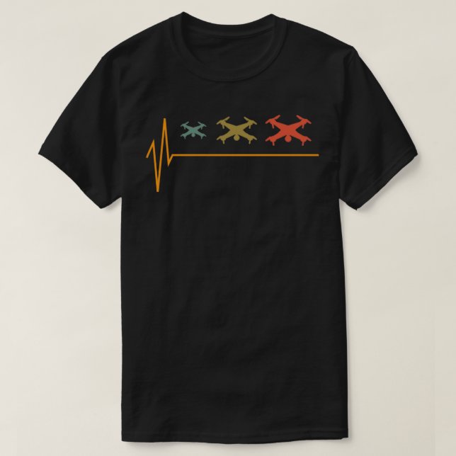 Drone Retro-pulsslag T Shirt (Design framsida)