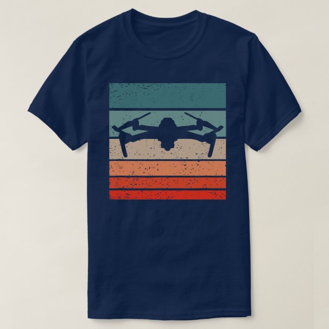 Drone Retro Stil Vintage  T Shirt (Design framsida)