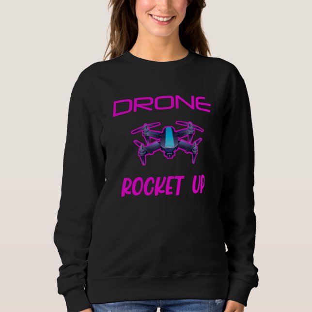 Drone Rocket Up Quadcopter Drones Pilot Uav T Shirt (Framsida)