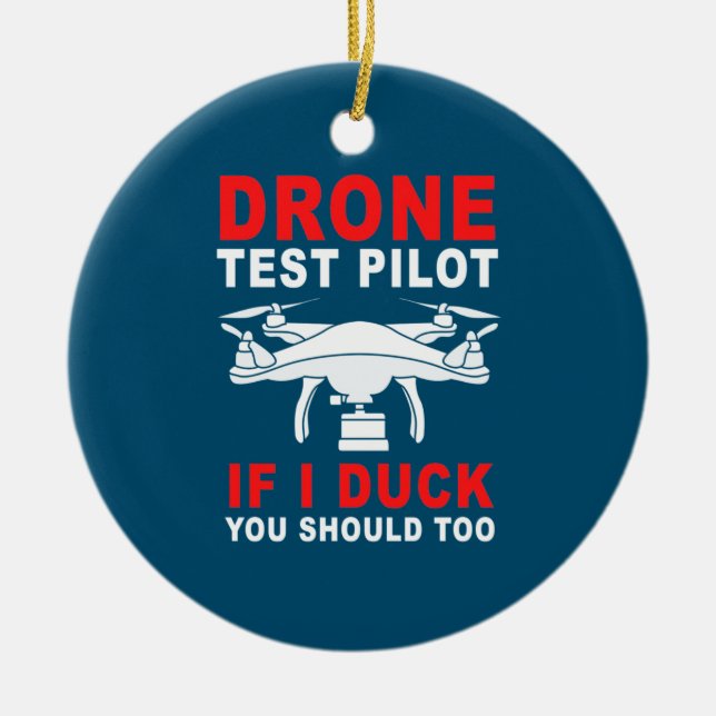 Drone Test Pilot Julgransprydnad Keramik (Framsidan)