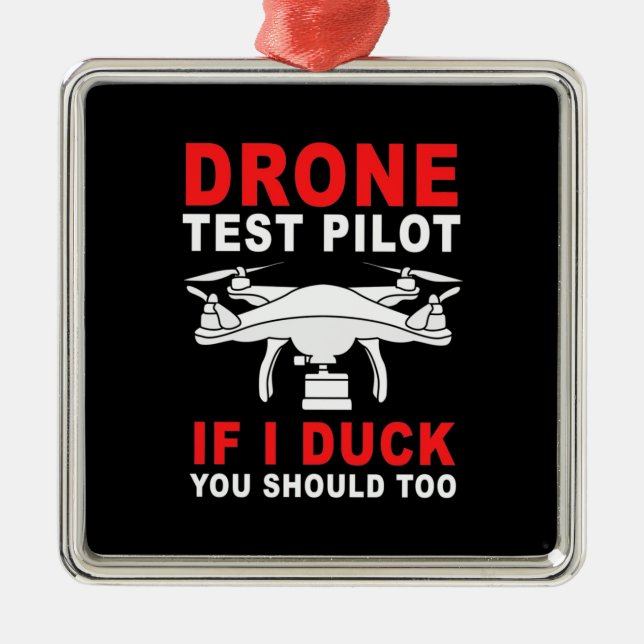Drone Test Pilot Julgransprydnad Metall (Framsidan)