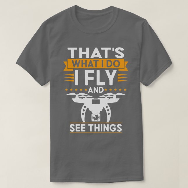 Drones Drone Pilot Drone Älskare Rc Quadcopters T Shirt (Design framsida)