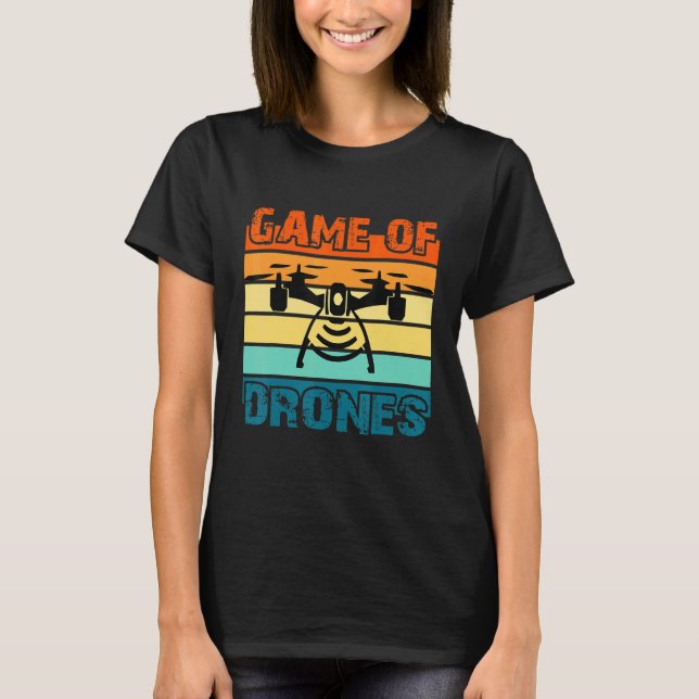 Drones Drone Pilot Flight Drone Operator T Shirt (Framsida)