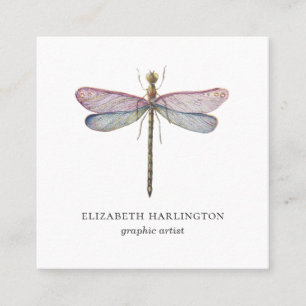 Dronfly med vattenfärg. Professionell hårstilist Fyrkantigt Visitkort