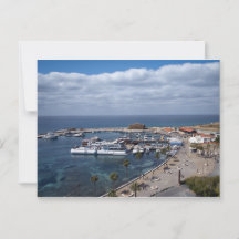 Dronvy över Paphos hamn och slott