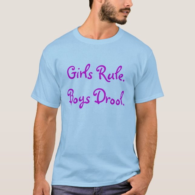 Drool. för flickor Rule.Boys Tee Shirt (Framsida)