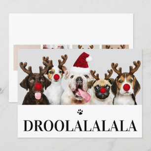 Droolalala Hund jul 5 fotokort Inbjudningar