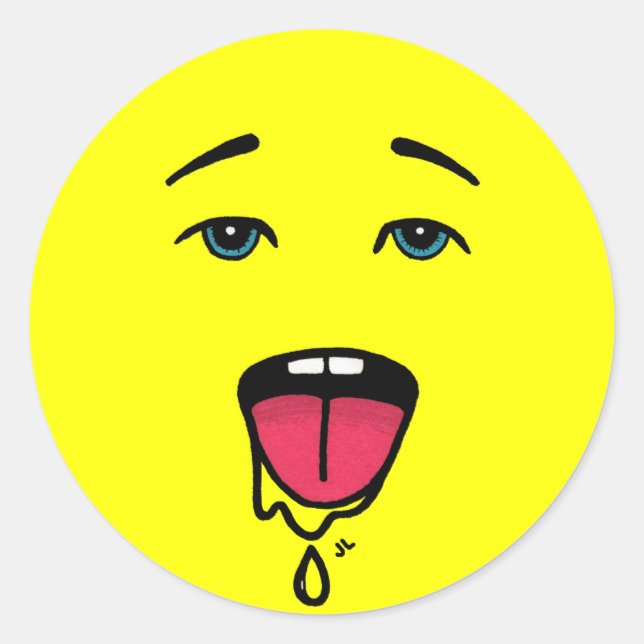 Drooly Sticker Runt Klistermärke (Framsida)