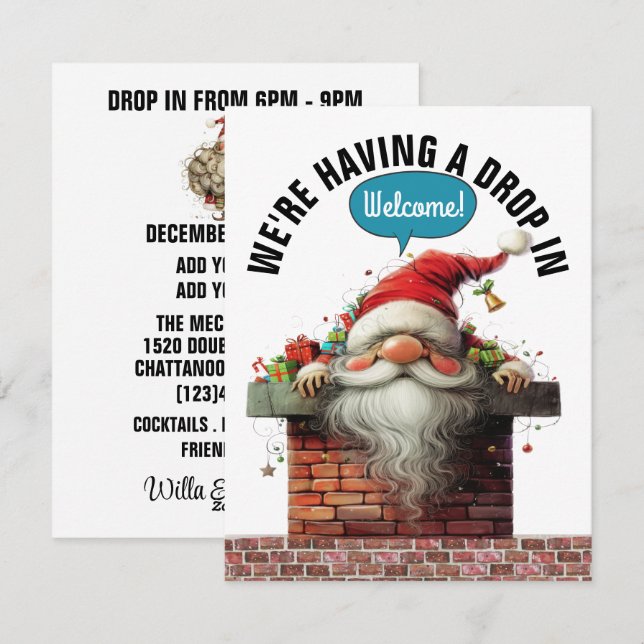 DROP IN Flat Helgdag Card Julkort (Fram/baksida)