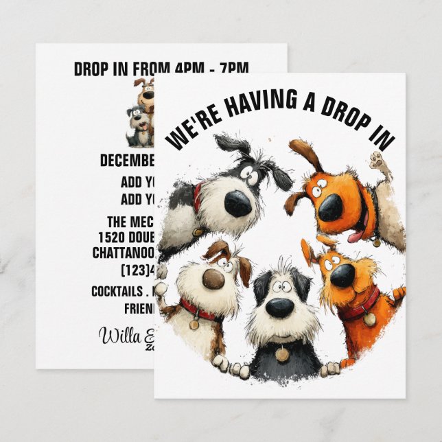 DROP IN TILLFÄLLEN eller Helgdag Julkort (Fram/baksida)