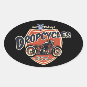 Dropcykler Ovalt Klistermärke
