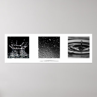 Droplet Triple Art Print Poster