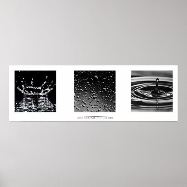 Droplet Triple Art Print Poster (Framsidan)