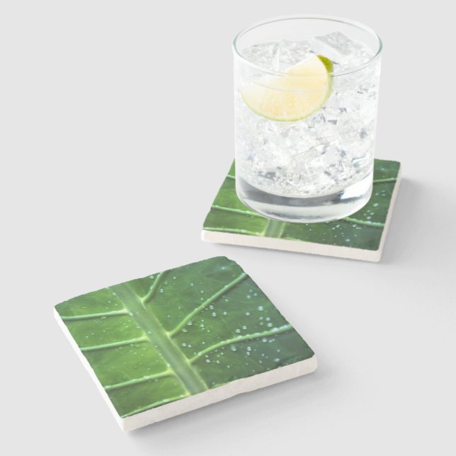 Droplets Stone Underlägg löv och Vatten (Sidan)