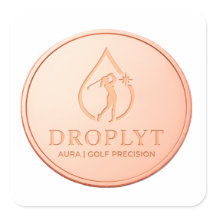 Droplyt Golf Aura Logo Fyrkantig Klistermärke