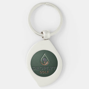 Droplyt Golf Heritage Green Swirl Silverfärgad Nyckelring