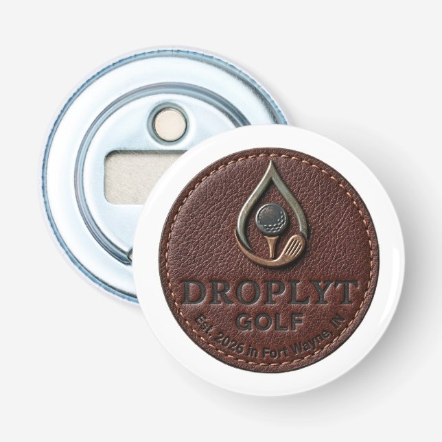 Droplyt Golf Rustic Logotyp ButeljÖppnare Flasköppnare (Framsidan)