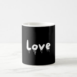 droppad Kärlek vit Kaffemugg