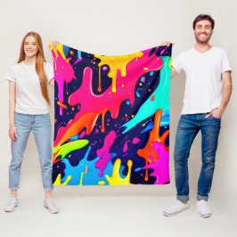 Droppande Färgkaos Fleecefilt