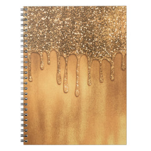 Droppande i Guld Honey Glitter Pretty Drips Anteckningsbok