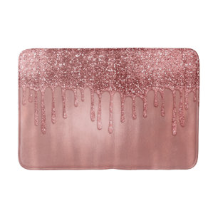 Droppande i rosa guld glitter snygga rosa droppar badrumsmatta