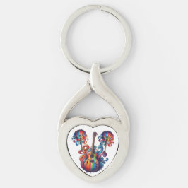 Droppande Ljud Twisted Heart Silverfärgad Nyckelring