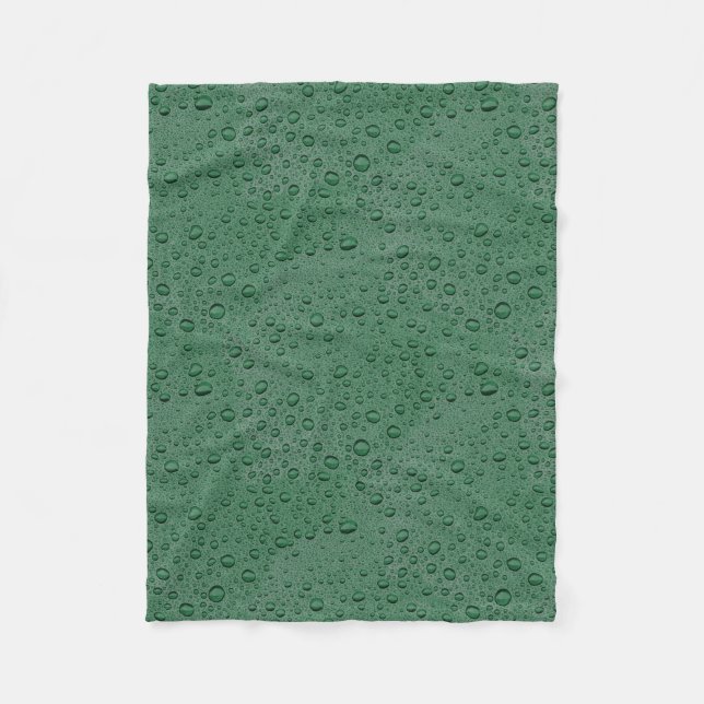 Droppar av grönt vatten fleecefilt (Framsidan)