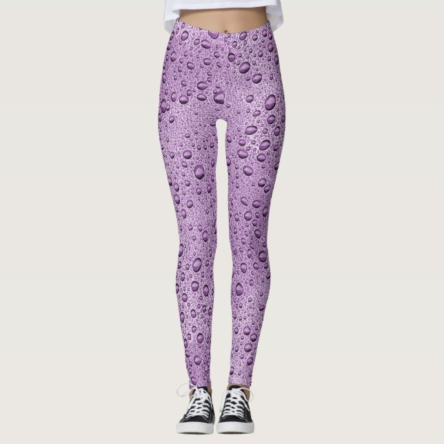 Droppar av lila vatten leggings (Framsida)