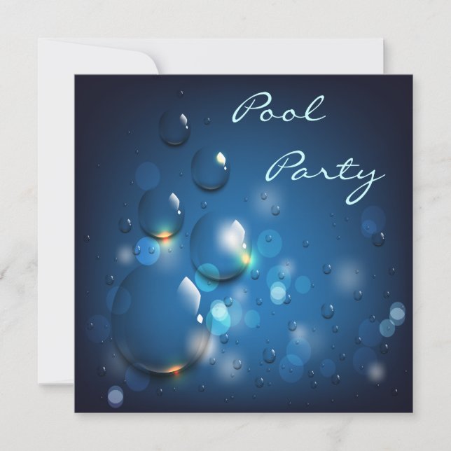 Droppar från Vatten Bassäng Party Inbjudningar (Framsida)