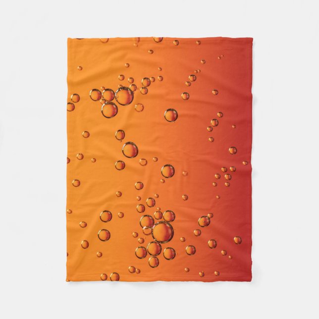 droppar i vatten på orange yta fleecefilt (Framsidan)