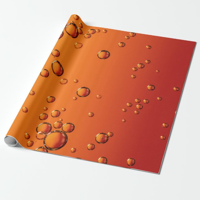droppar i vatten på orange yta presentpapper (Utrullad)