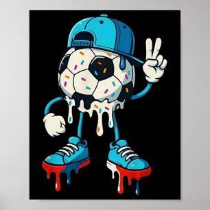 Droppig fotboll Ll fred hand cool gatukonst design Poster