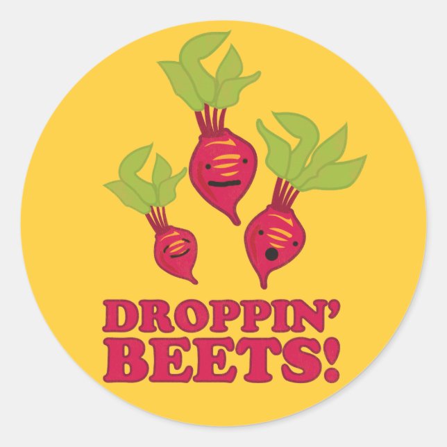 Droppin Beets Runt Klistermärke (Framsida)