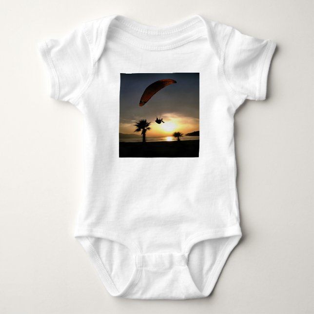 Dropzone vid Dusk Äventyr Paraglider Art Tee (Framsida)