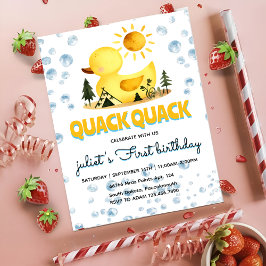 Drörig gult 1:a gummifödelsedlarna anka inbjudningar