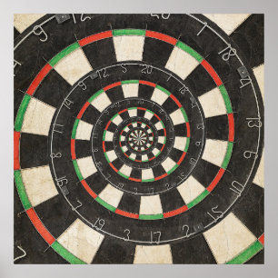 Droste Effect-Poster på spiral Dart Board Poster