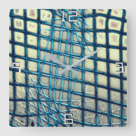 Drött cyan-grått liknande fisknät fyrkantig klocka