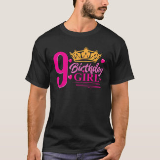 drottning 9:e födelsedag Party 9 år gammal dag T Shirt