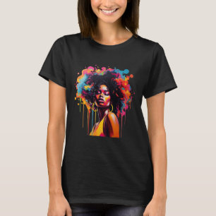 Drottning Afro Melanin Droppande Juneteenth Afrika T Shirt