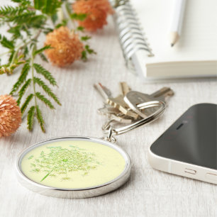 Drottning Anne's Snöre Gifts and Favors Rund Silverfärgad Nyckelring