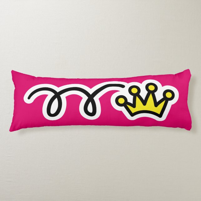 Drottning av allt krona flickas sovrumssäng kroppskudde (Framsidan)