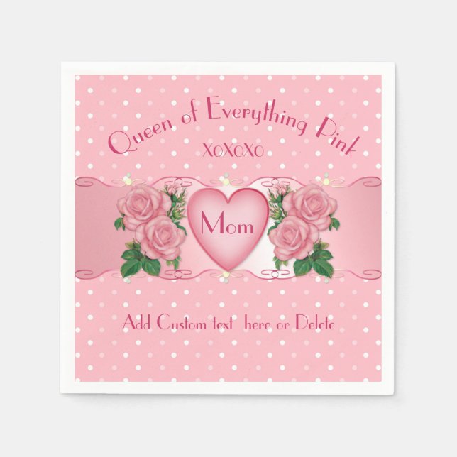 Drottning av Allting Rosa Mamma Pappersservett (Framsidan)