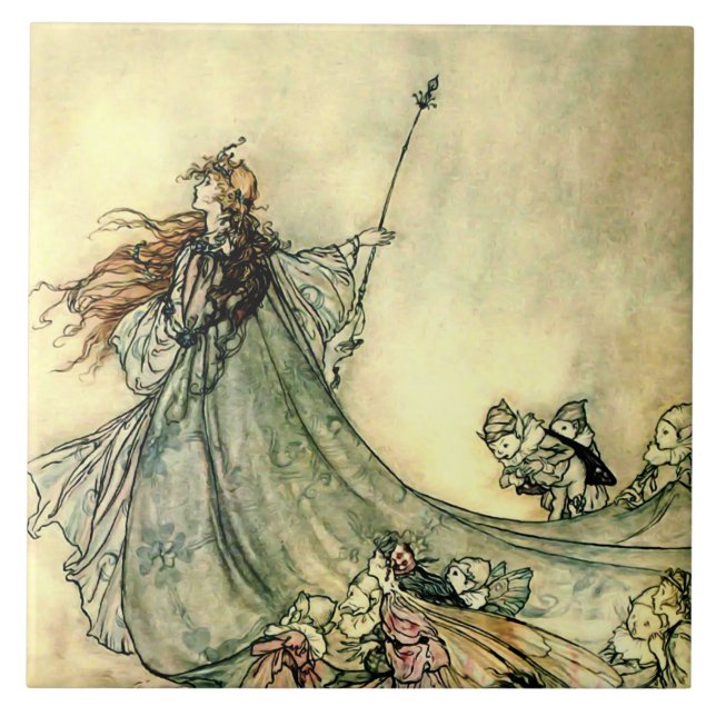"Drottning av Älvorna" av Arthur Rackham Kakelplatta (Framsidan)