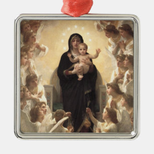 drottning av Änglar Regina Angelorum av Bouguereau Julgransprydnad Metall