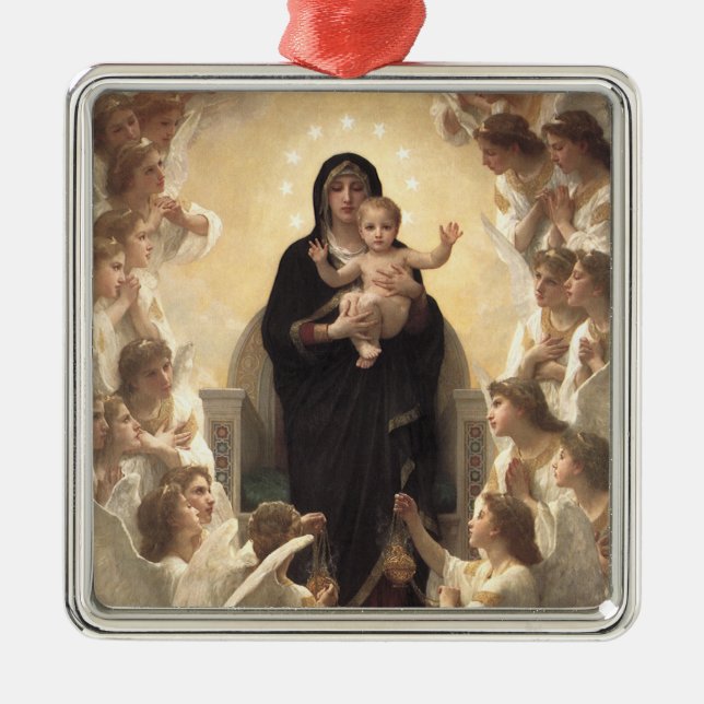 drottning av Änglar Regina Angelorum av Bouguereau Julgransprydnad Metall (Framsidan)