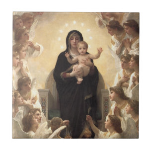 drottning av Änglar Regina Angelorum av Bouguereau Kakelplatta